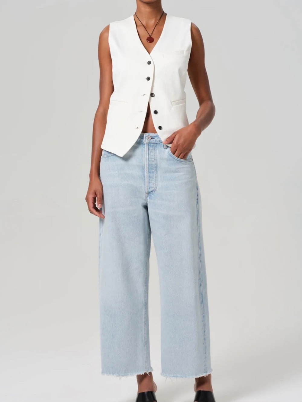 Citizens of Humanity Ayla Raw Hem Crop in Sailor
